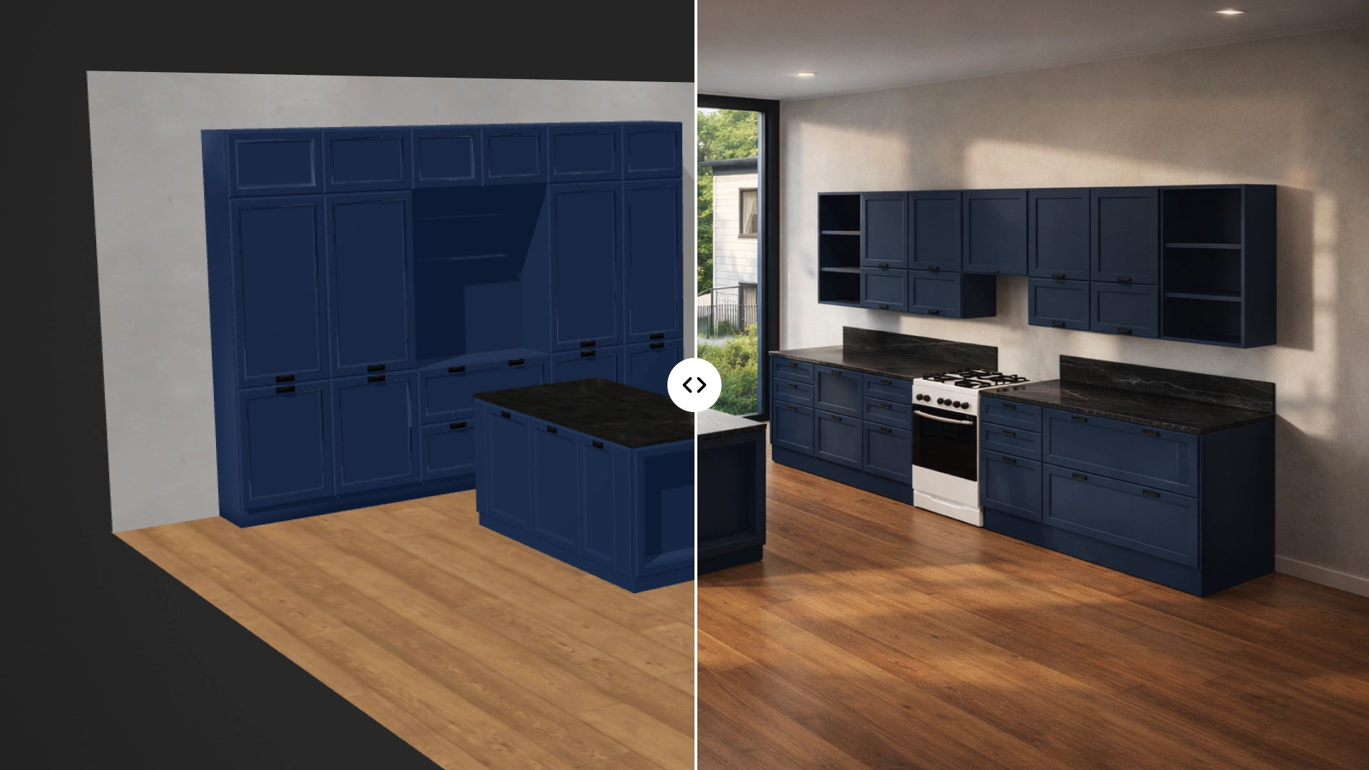3d kitchen configurator before and after ai