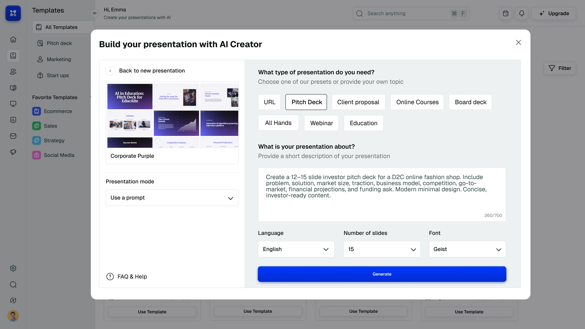 AI-інструмент для генерації презентацій