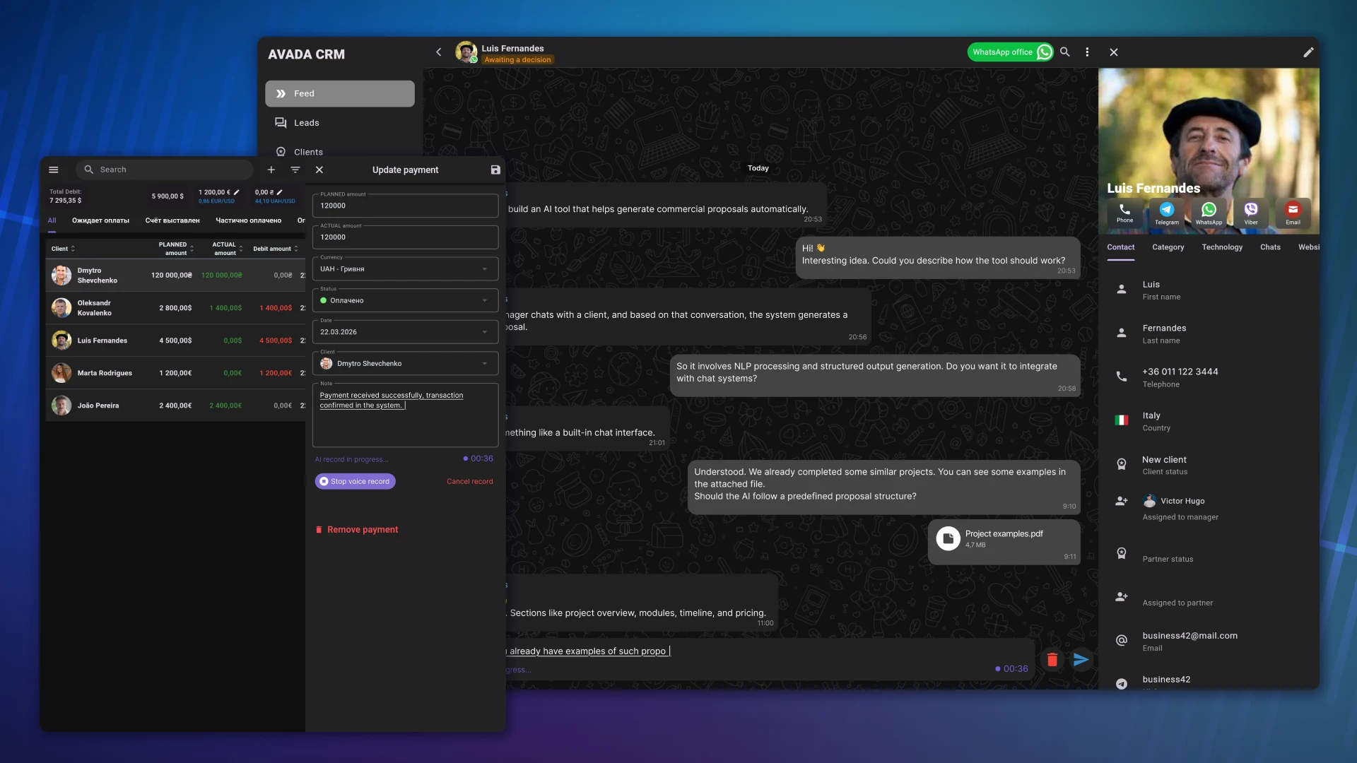 Голосовий AI-бот для CRM із функцією запису лідів і обробки заявок