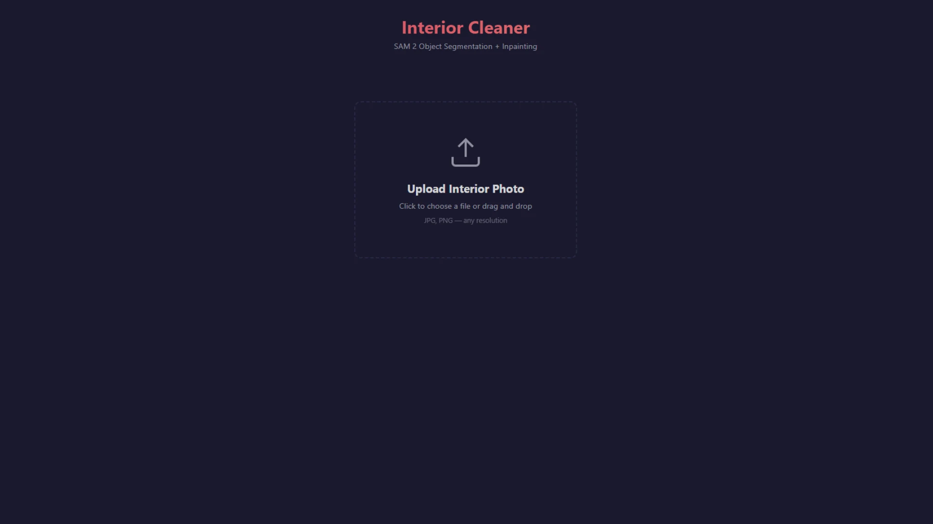 Загрузка изображения в AI инструмент сегментации