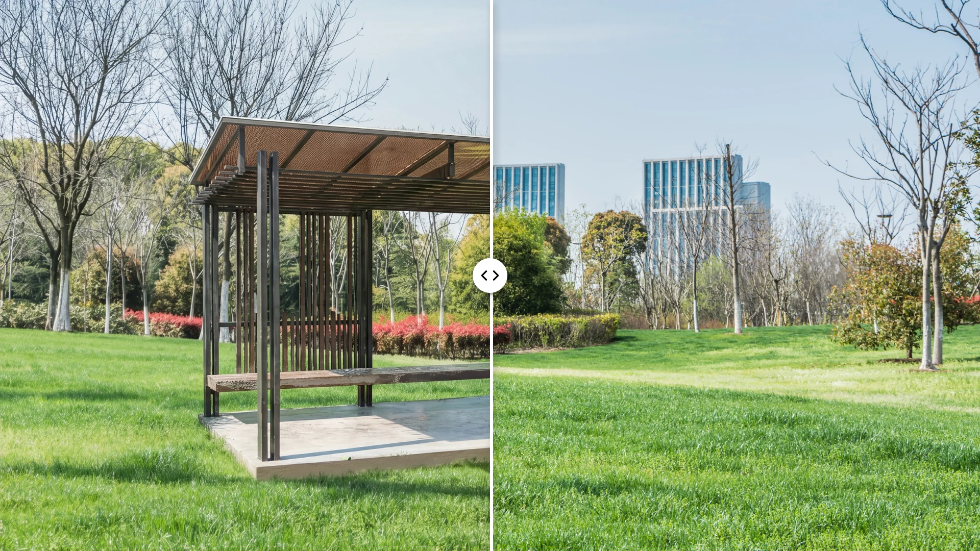 Removing an object from a photo – before and after comparison