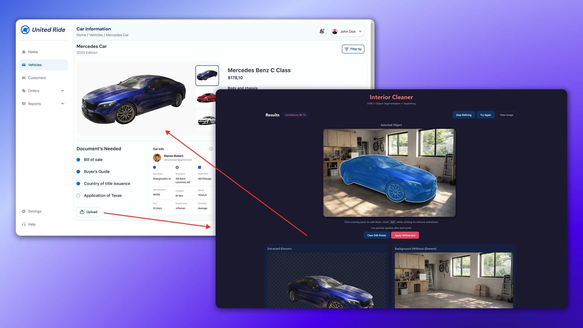 AI Segmentation Integration – Car Clipping