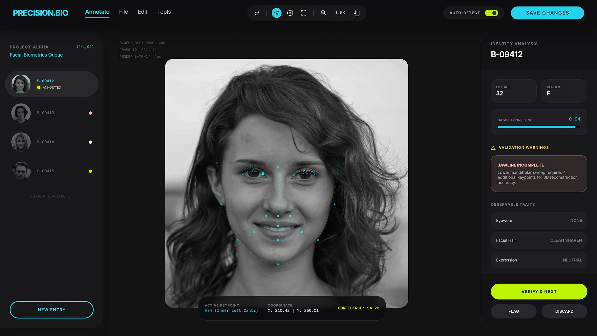 Система розмітки біометричних даних для ідентифікації та безпеки