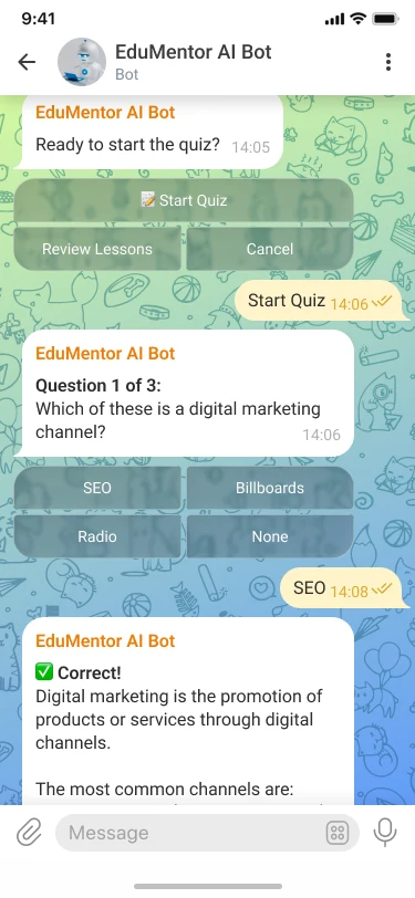 AI Telegram бот для навчання