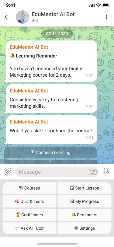 AI Telegram бот для навчання