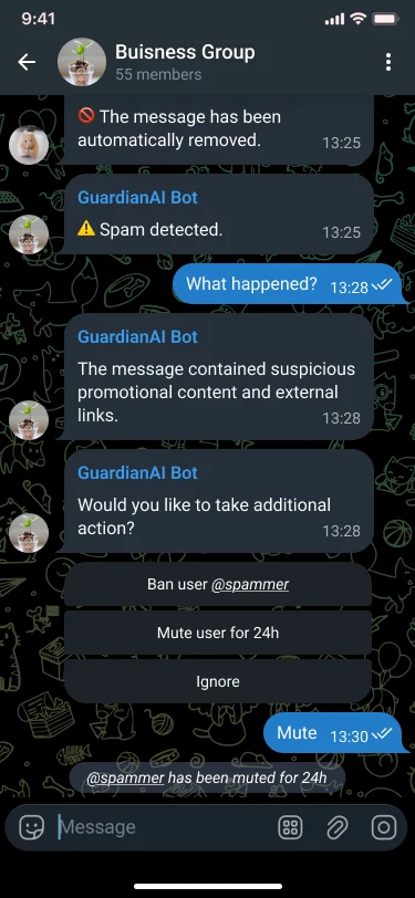 AI Telegram бот для адміністраторів груп