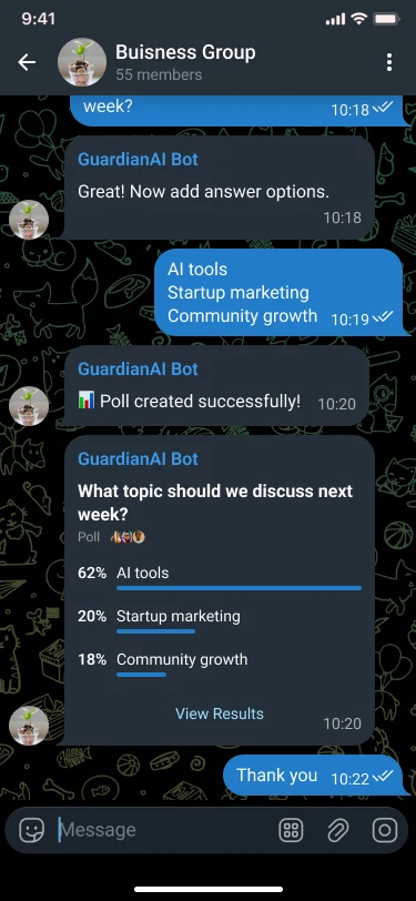 AI Telegram бот для адміністраторів груп