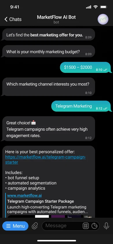 AI Telegram бот для маркетингу