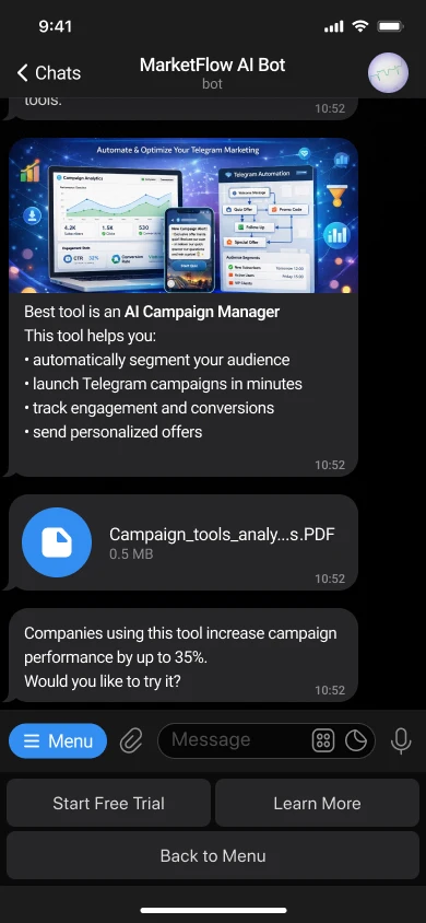 AI Telegram бот для маркетингу